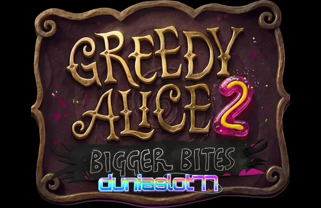 Tampilan visual slot Greedy Alice 2: Bigger Bites dengan tema steampunk gelap